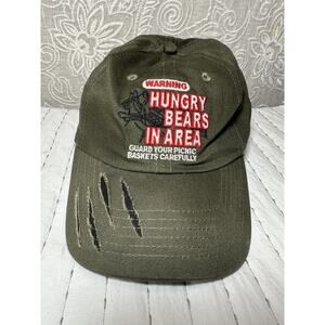 Hanna Barbara Yogi Hungry Bears In Area Baseball Hat Warning Jellystone Mens
